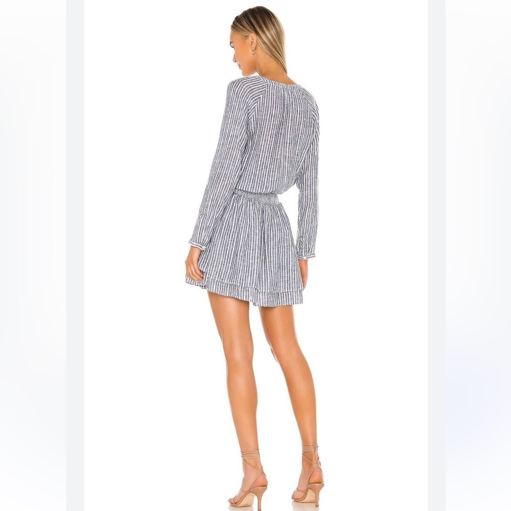 Rails Jasmine Tibet Striped Linen Smocked Dress L… - image 2